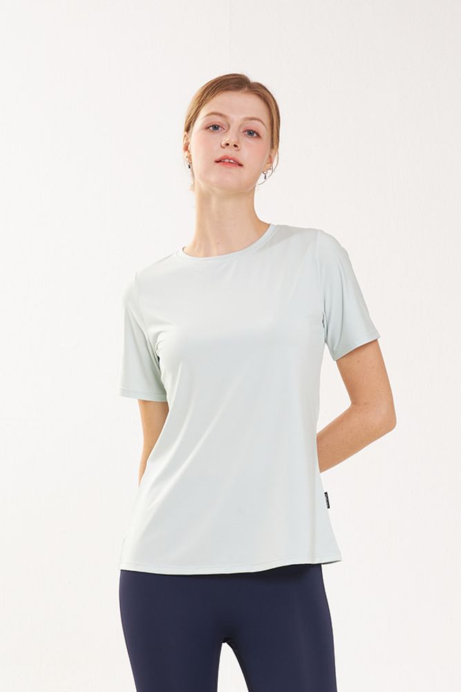 Cielcoco CLWT8094 All Day Short Sleeve Breathable Lightweight Activewear Workout T Shirt _ MINT GREEN _ Made in Korea